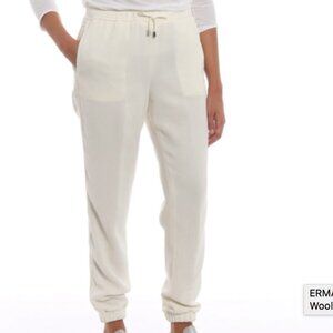 ERMANNO SCERVINO Wool Blend Trousers With Logo Bands In Blanco